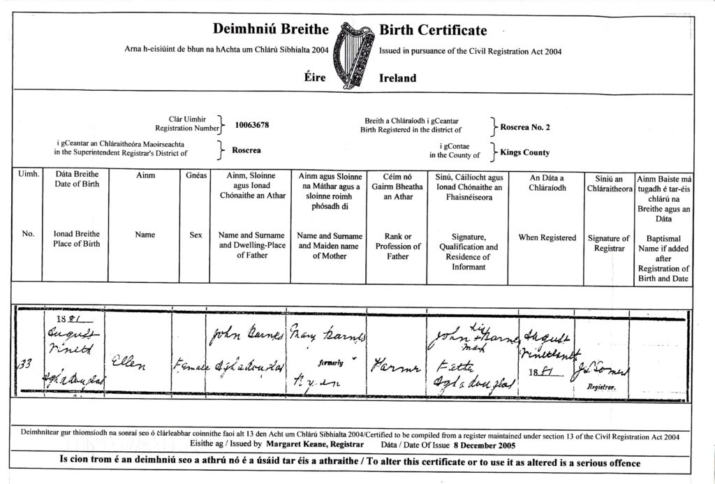 How To Find Someone S Birthday In Ireland BirthdayLookupGuide Com   Birth Certificate 1024x693 